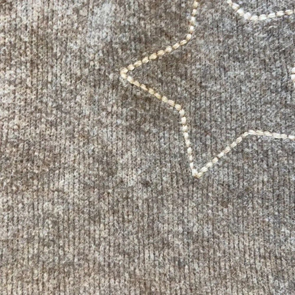 Zara sweater dress size 2 to 3 Light Brown embroidered stars tassels wool cotton